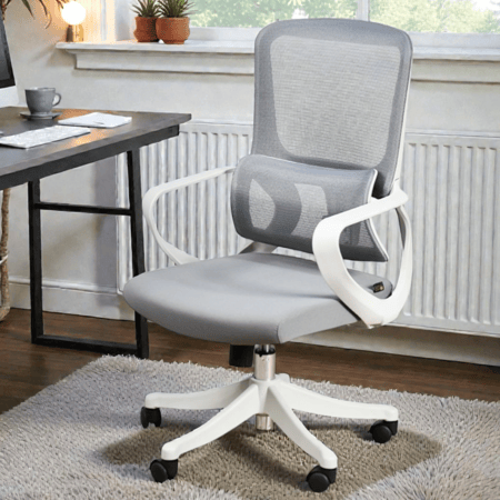 كرسي مكتب مودرن دوار قابل للتعديل رمادي