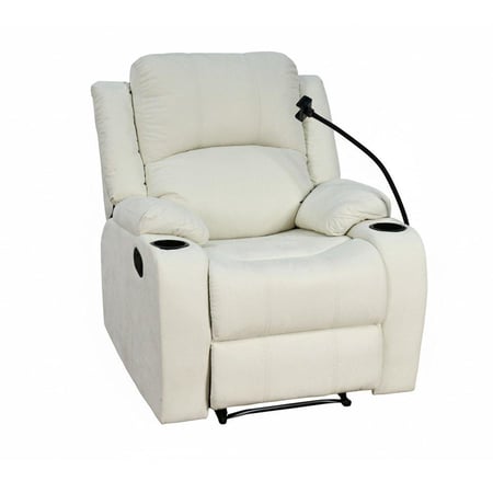 كرسي ليزي استرخاء فاخر ثابت قماش بحامل جوال بيج