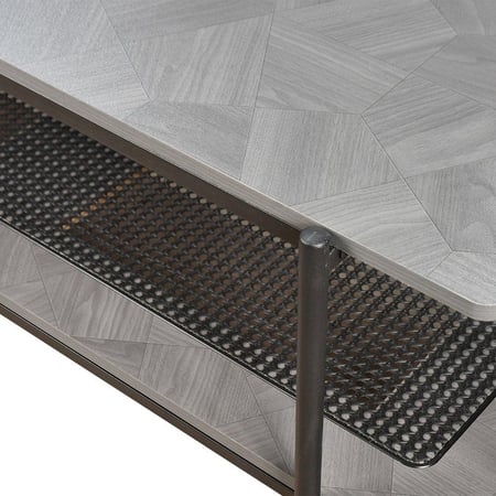 وحدة تلفاز خشب مع رف راتان بوهيمي عصري رمادي 180 سم