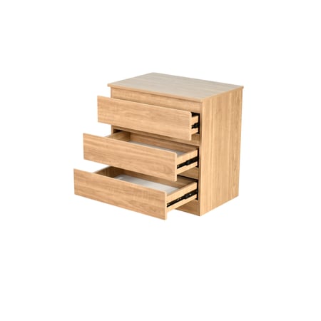 خزانة خشب بـ 3 أدراج تصميم عصري بيج