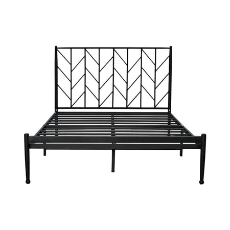 سرير معدني 200x180 سم اسود اغصان
