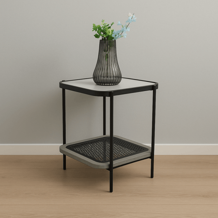 طاولة خدمة سطح زجاج 2 دور