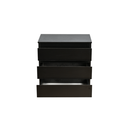خزانة خشب بـ 3 أدراج تصميم عصري أسود