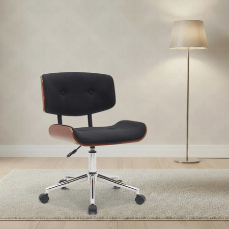 كرسي مكتب قماشي دوّار بتصميم مودرن – لون اسود