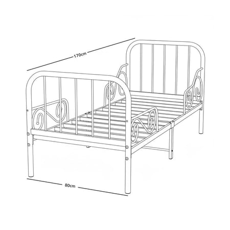 سرير معدني وردي 80×170 سم