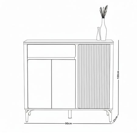 دولاب متعدد الاستخدام سطح رخامي 90 سم