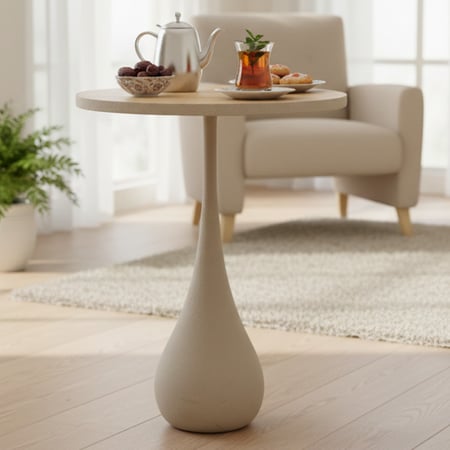 طاولة خدمة مودرن بيج وخشب – تصميم أنيق يناسب جميع المساحات