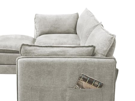 كنبة زاوية مودرن قماش عملية بيج