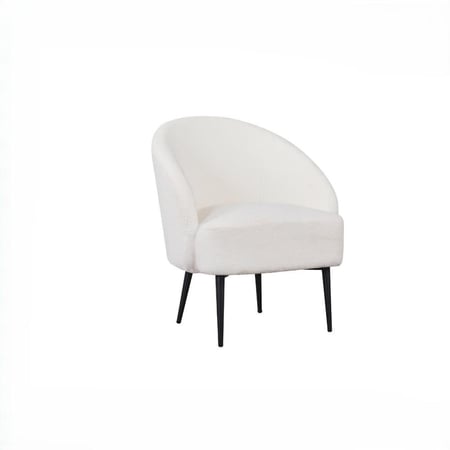 كرسي فردي مودرن مبطن بتنجيد بوكل – لون أبيض