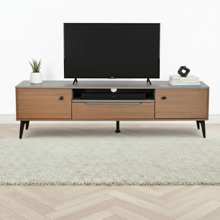 وحدة تلفاز مودرن خشبية 160 سم