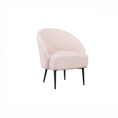 كرسي فردي مودرن مبطن بتنجيد بوكل – لون وردي فاتح