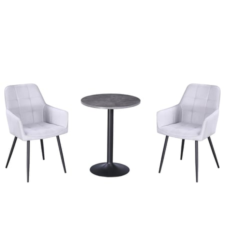 طقم طاولة دائرية مع كرسيين – تصميم عصري