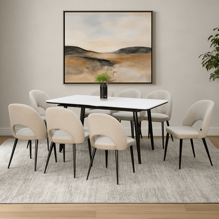 طاولة طعام سطح سيراميك 8 كرسي