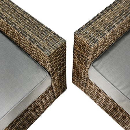 جلسة خاجية 7 مقاعد راتان وطاولة معدنية كافيه