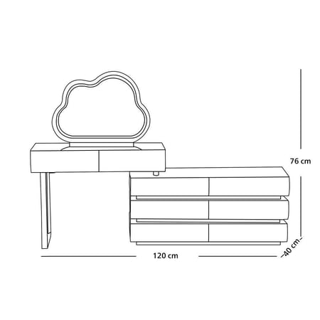 تسريحه مع مرآة مضيئة وسماعة بلوتوث من نافيرا هوم - تصميم عصري