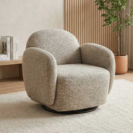 طقم كنب 2 مقعد فاخر مع كرسيين دوار وثابت كافيه