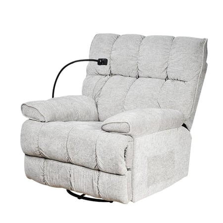 كرسي المطانيخ استرخاء فخم هزاز دوار بحامل جوال رمادي