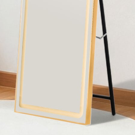 مرآة استاند مضيئة بإطار ذهبي 170×60 سم