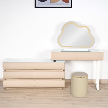 تسريحه مع مرآة مضيئة وسماعة بلوتوث من نافيرا هوم - تصميم عصري