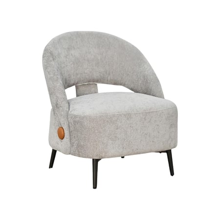 كرسي مفرد عصري قماشي رمادي فاتح