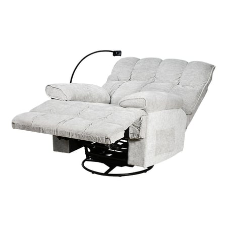 كرسي المطانيخ استرخاء فخم هزاز دوار بحامل جوال رمادي