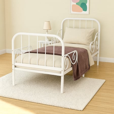 سرير معدني أبيض 80×170 سم