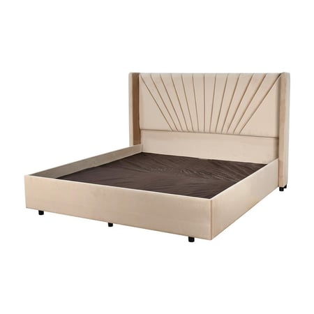 سرير خشبي بتنجيد مخملي فاخر 180×200سم