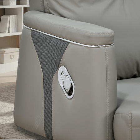 كرسي مكتب مودرن دوار جلد رمادي