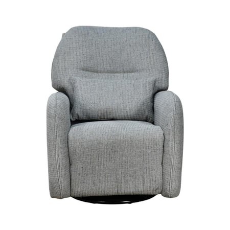 كرسي استرخاء فخم هزاز دوار قماشي مودرن رمادي غامق