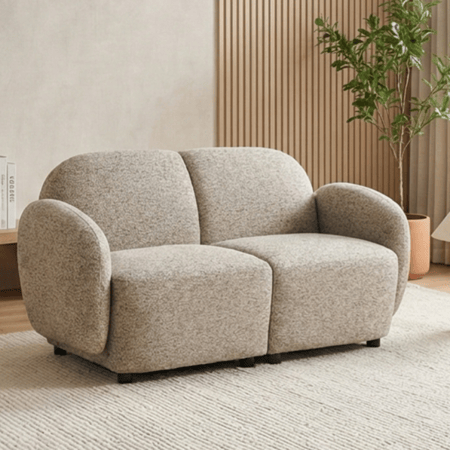 طقم كنب 2 مقعد فاخر مع كرسيين دوار وثابت كافيه