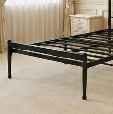 هيكل سرير معدني أسود 90×190 سم