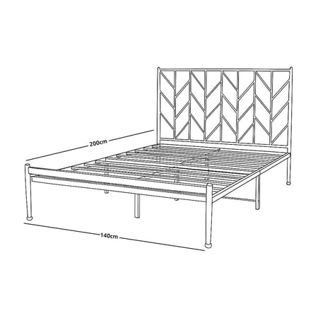 هيكل سرير معدني أبيض 200×140 سم