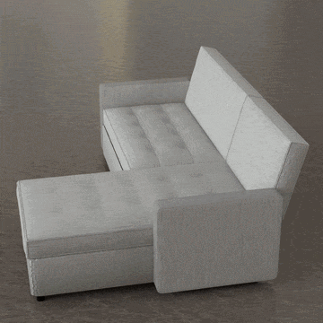 كنبة زاوية مودرن قماش قابلة للتحويل إلى سرير – بيج