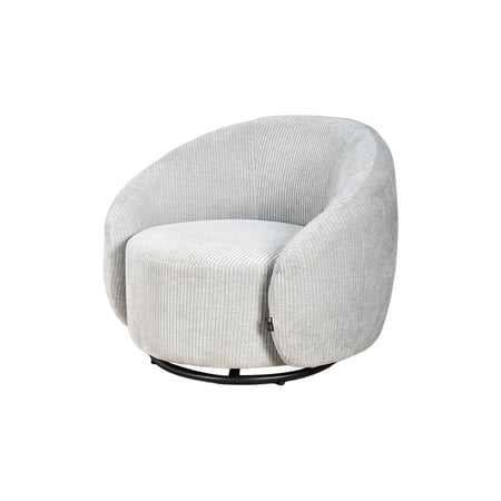 كرسي استرخاء دوار قماشي فاخر رمادي فاتح