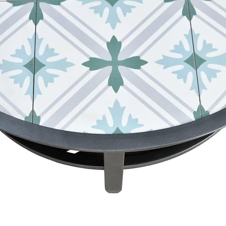 جلسة خارجية معدنية 4 مقاعد كراسي دوارة مع طاولة