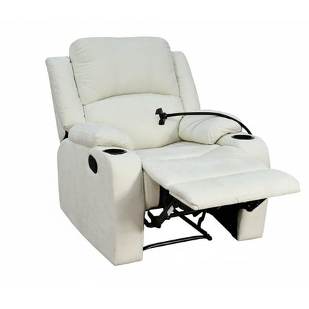 كرسي ليزي استرخاء فاخر ثابت قماش بحامل جوال بيج