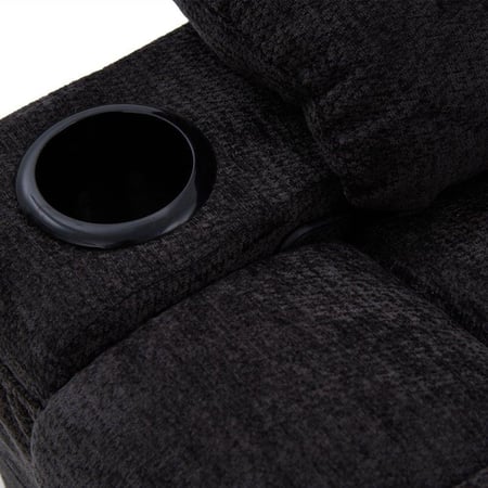 كرسي السعادة استرخاء فخم هزاز دوار قماشي مودرن أسود