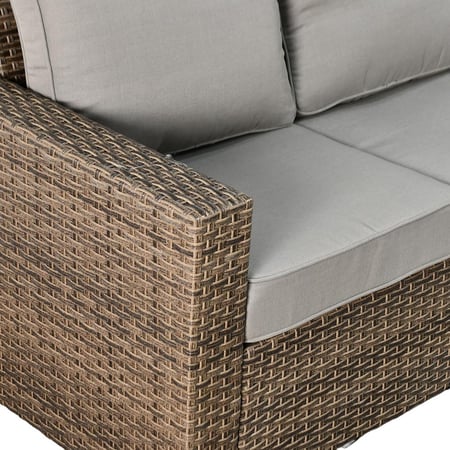 جلسة خاجية 7 مقاعد راتان وطاولة معدنية كافيه