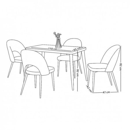 طاولة طعام سطح سيراميك 4 كرسي