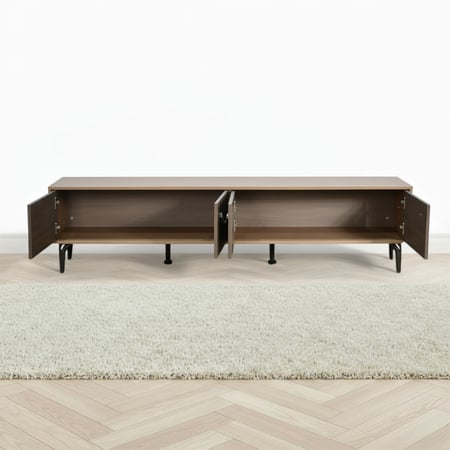 وحدة تلفاز مودرن خشب بني 180 سم