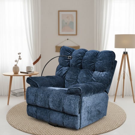 كرسي المطانيخ استرخاء فخم هزاز دوار بحامل جوال ازرق