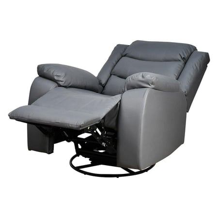 كرسي استرخاء فخم هزاز دوار بتصميم عصري جلد