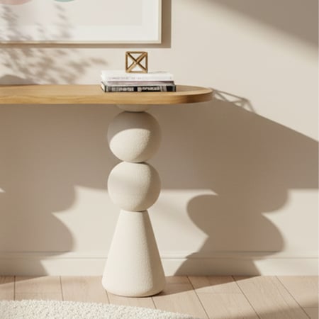 كونسول مودرن بيج وخشب – تصميم فني فريد للمداخل وغرف المعيشة