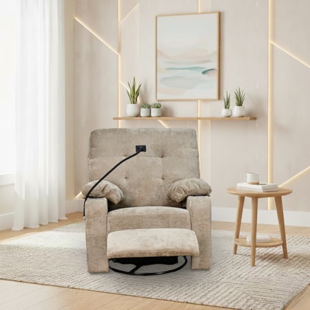 كرسي استرخاء فخم هزاز دوار مع حامل جوال كوفي