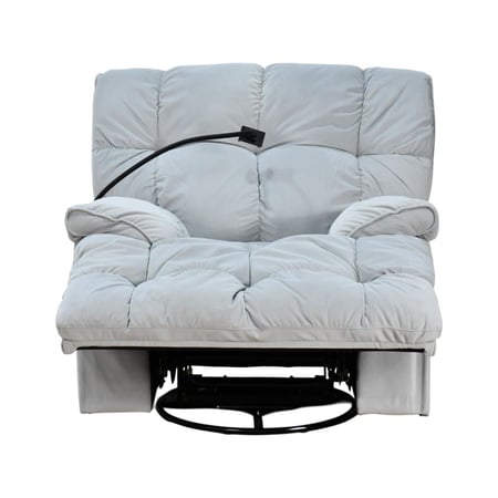 كرسي الغيمة استرخاء فخم هزاز دوار بحامل جوال رمادي فاتح