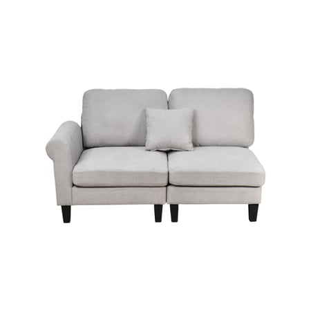 كنبة زاوية مودرن قماش تصميم عصري رمادي