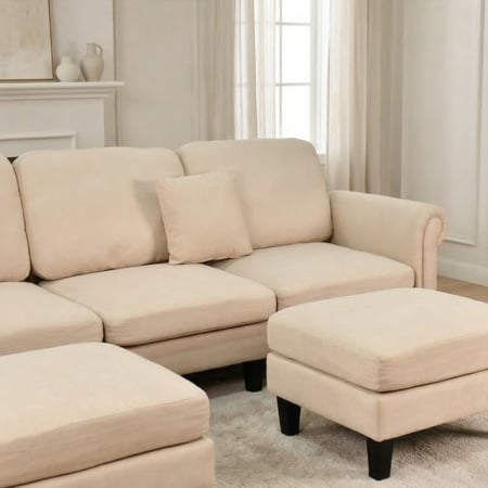 كنبة زاوية مودرن قماش تصميم عصري كافيه