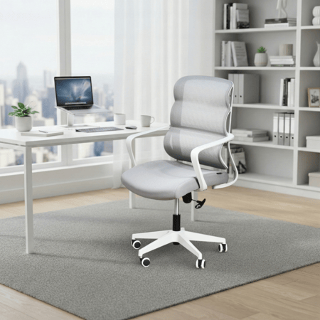 كرسي مكتب مودرن دوار قابل للتعديل رمادي