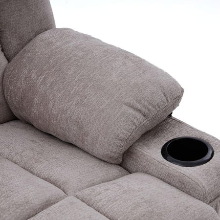 كرسي السعادة  استرخاء فخم هزاز دوار قماشي مودرن رمادي