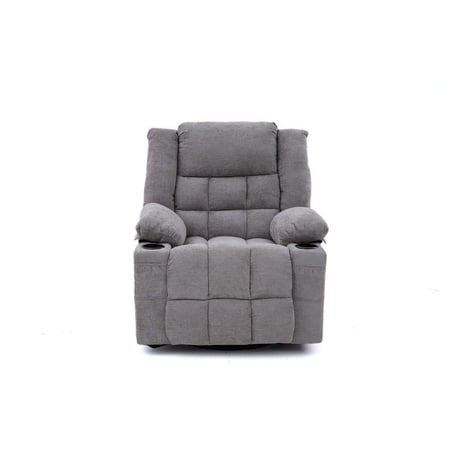 كرسي السعادة  استرخاء فخم هزاز دوار قماشي مودرن رمادي